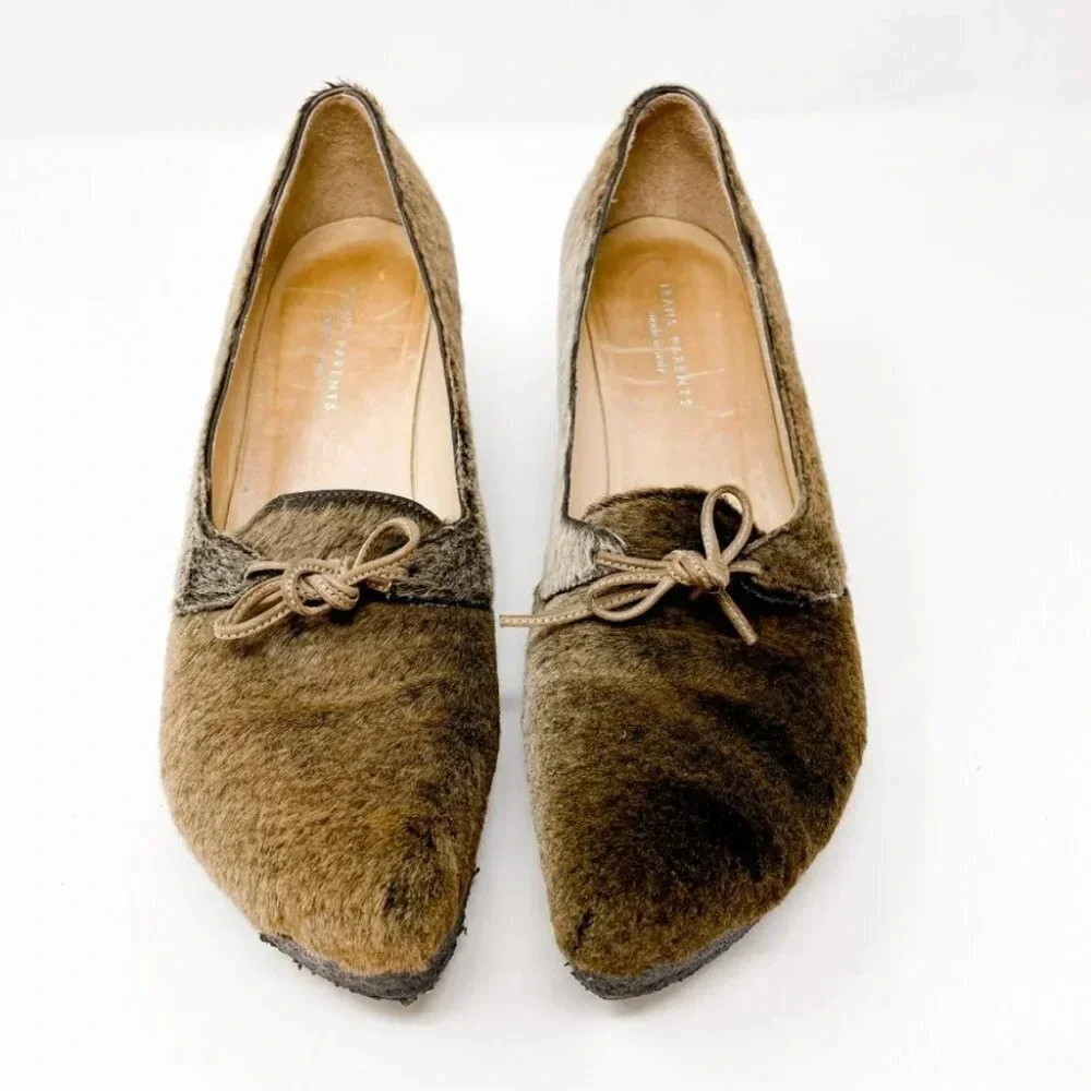 Trans-Parents Italian Real Fur Wedge Heels Sz 37